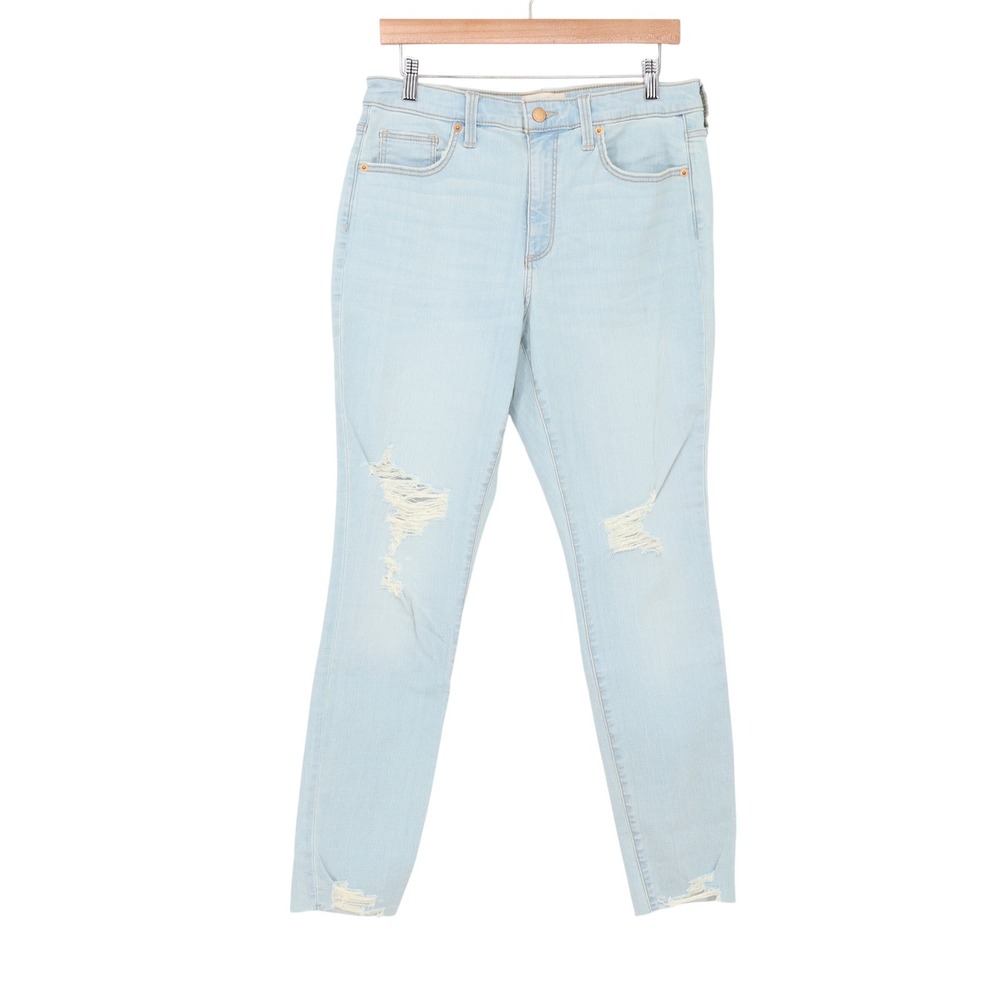 Universal Thread Jeans Womens 12 High Rise Skinny Light Blue Distressed